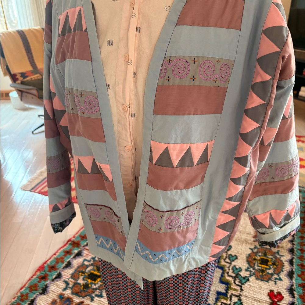 Colorful Geometric Quilted Women's Jacket